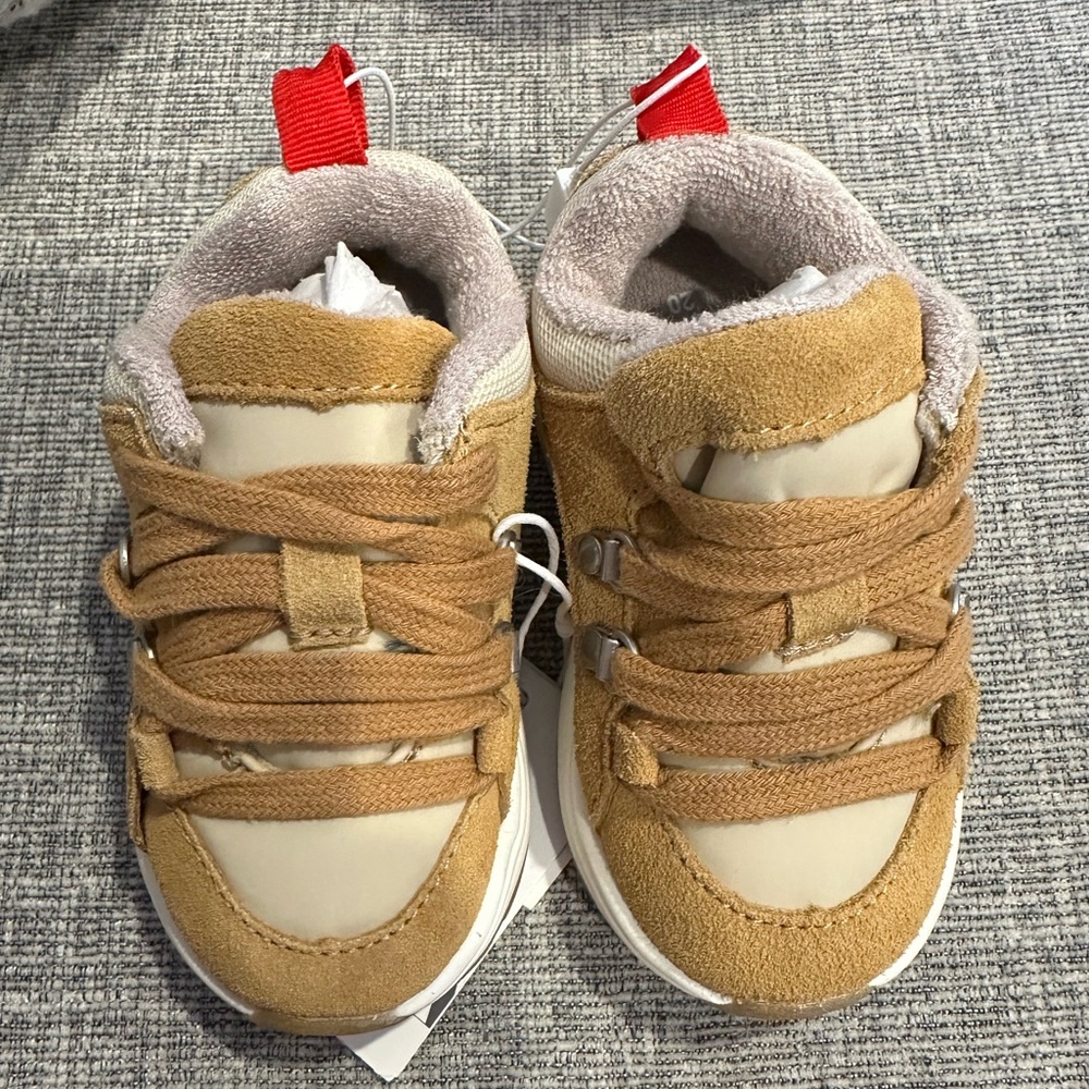 ZARA Tan Mustard Cream Trainer Hiking Tennis Shoe size 20 or US 41/2